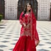 Faux Georgette Suit Set (SRK-04/194) - Red