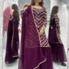 Faux Georgette Suit Set (SRK-04/195) - Magenta