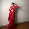 Faux Georgette Lehenga Saree (SRK-04/284) - Red